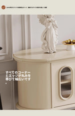 チェリー材ガラス製テレビ台 - シンプルでモダンな家のインテリアに最適! hl-4900