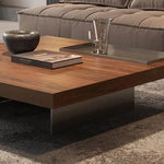 リビングに重厚感を添える|スクエア型×ダークカラーのパイン材ローテーブル hlbjm-2005