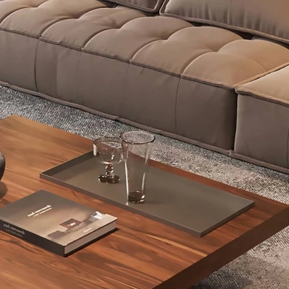 リビングに重厚感を添える|スクエア型×ダークカラーのパイン材ローテーブル hlbjm-2005