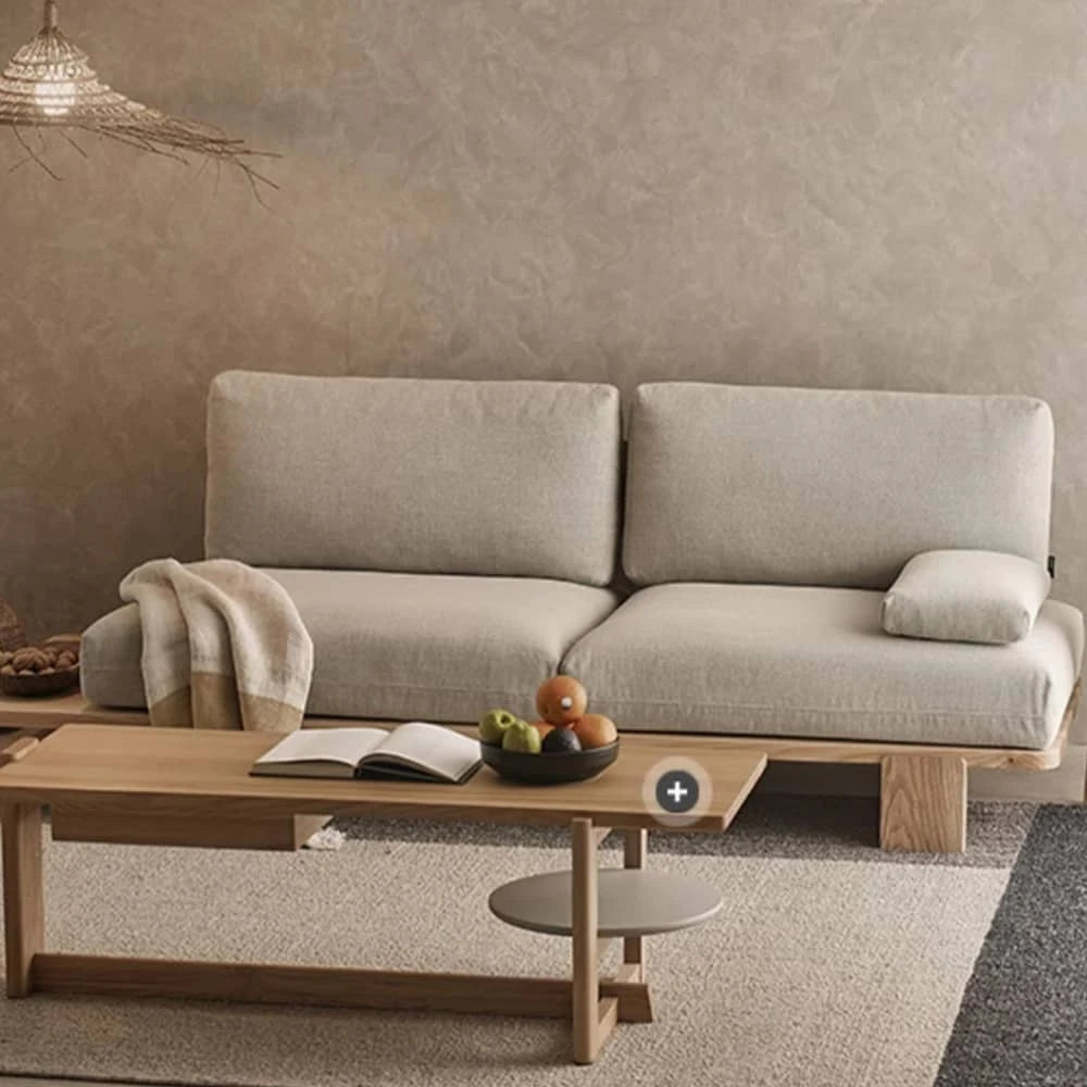 パイン材と綿麻のシンプルモダンソファー|スタイリッシュなリビングにピッタリ hlbjm-2007