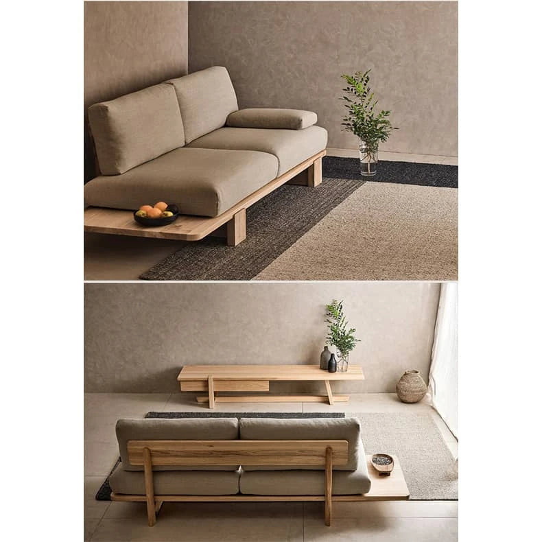 パイン材と綿麻のシンプルモダンソファー|スタイリッシュなリビングにピッタリ hlbjm-2007