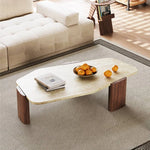 高級感溢れるレッドオーク石製センターテーブル|モダンなリビングにぴったり hlbjm-2008