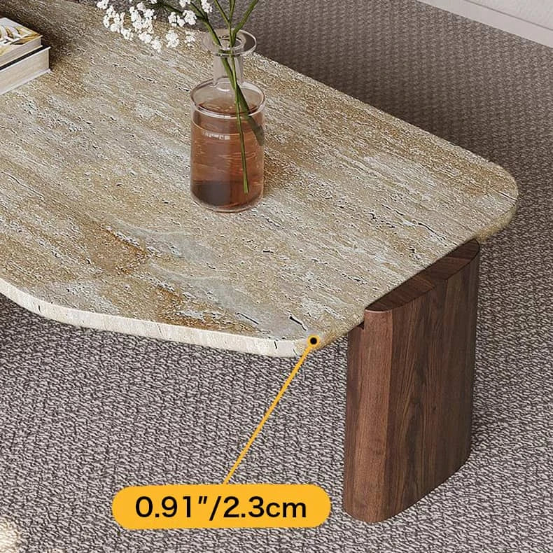 高級感溢れるレッドオーク石製センターテーブル|モダンなリビングにぴったり hlbjm-2008