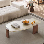 高級感溢れるレッドオーク石製センターテーブル|モダンなリビングにぴったり hlbjm-2008