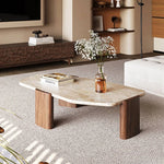 高級感溢れるレッドオーク石製センターテーブル|モダンなリビングにぴったり hlbjm-2008