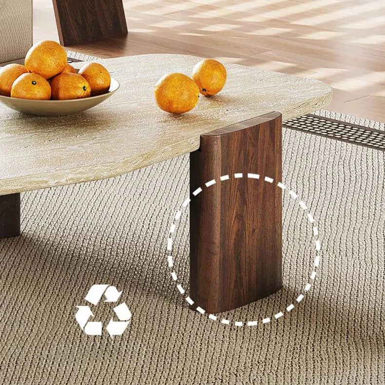 高級感溢れるレッドオーク石製センターテーブル|モダンなリビングにぴったり hlbjm-2008