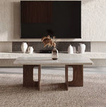 モダンなリビングにぴったり:石とレッドオークのセンターテーブル hlbjm-2011