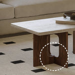 モダンなリビングにぴったり:石とレッドオークのセンターテーブル hlbjm-2011