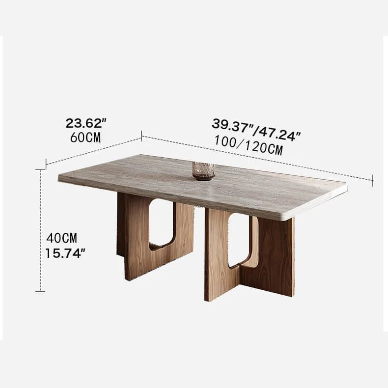 モダンなリビングにぴったり:石とレッドオークのセンターテーブル hlbjm-2011