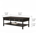 アッシュ材仕上げのヴィンテージセンターテーブル|洗練されたリビングのアクセント hld-4476