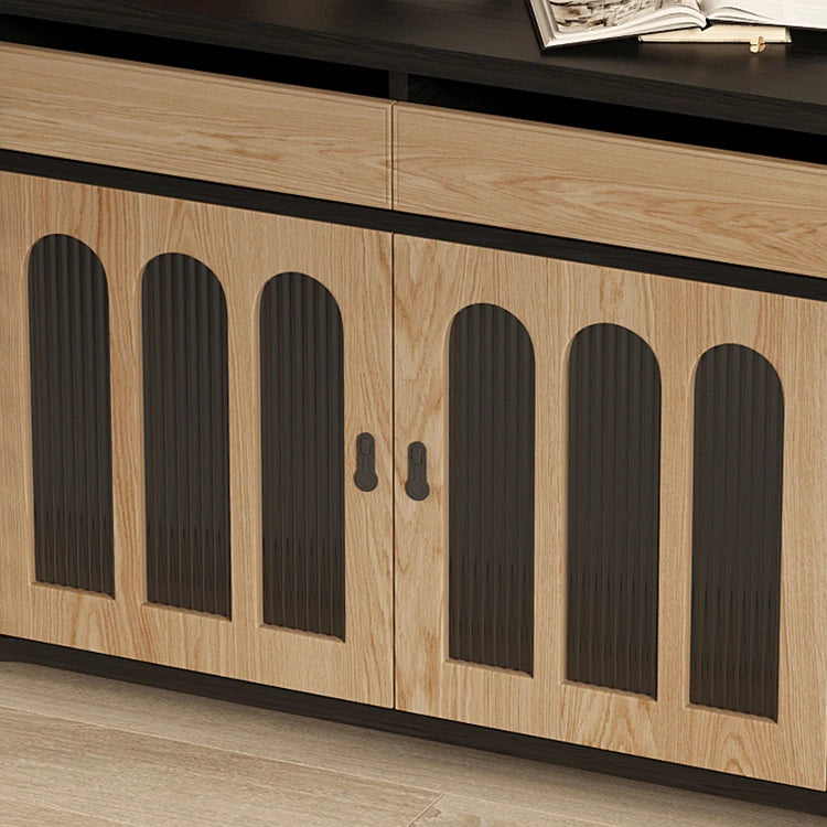 アッシュ材とガラスの高級キャビネット|モダンデザインで魅了する多層収納家具 hld-4483