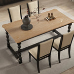 エレガントなコットンリネン製ダイニングチェア(アッシュウッドフレーム)- 4脚セット hld-4487