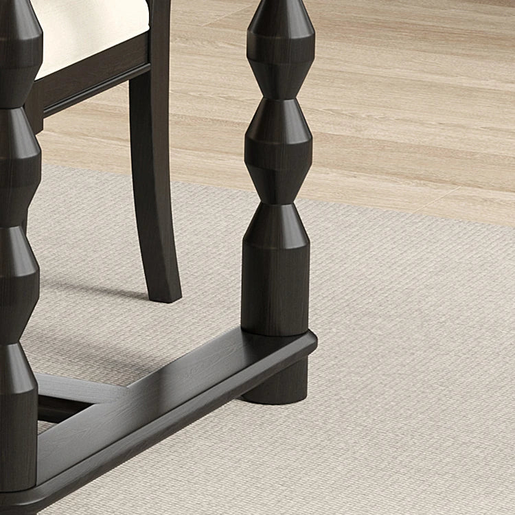 エレガントなコットンリネン製ダイニングチェア(アッシュウッドフレーム)- 4脚セット hld-4487