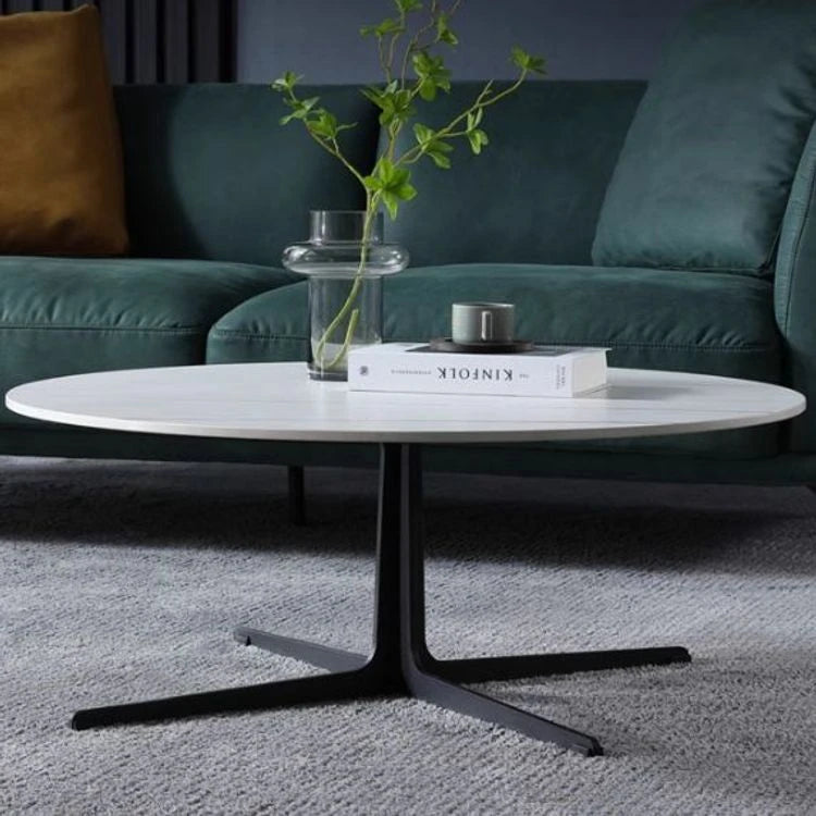 モダンセンターテーブル セラミック製 おしゃれなデザイン 丸型・ブラック&ホワイト 収納便利【リビング・ダイニングに最適】 hldjj-3024