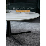 モダンセンターテーブル セラミック製 おしゃれなデザイン 丸型・ブラック&ホワイト 収納便利【リビング・ダイニングに最適】 hldjj-3024