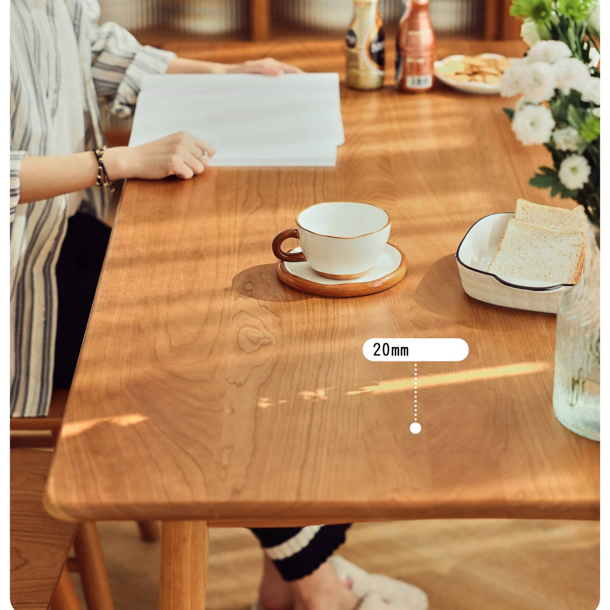 チェリー材使用テーブル|高級感ある北欧風デザイン hldmz-703