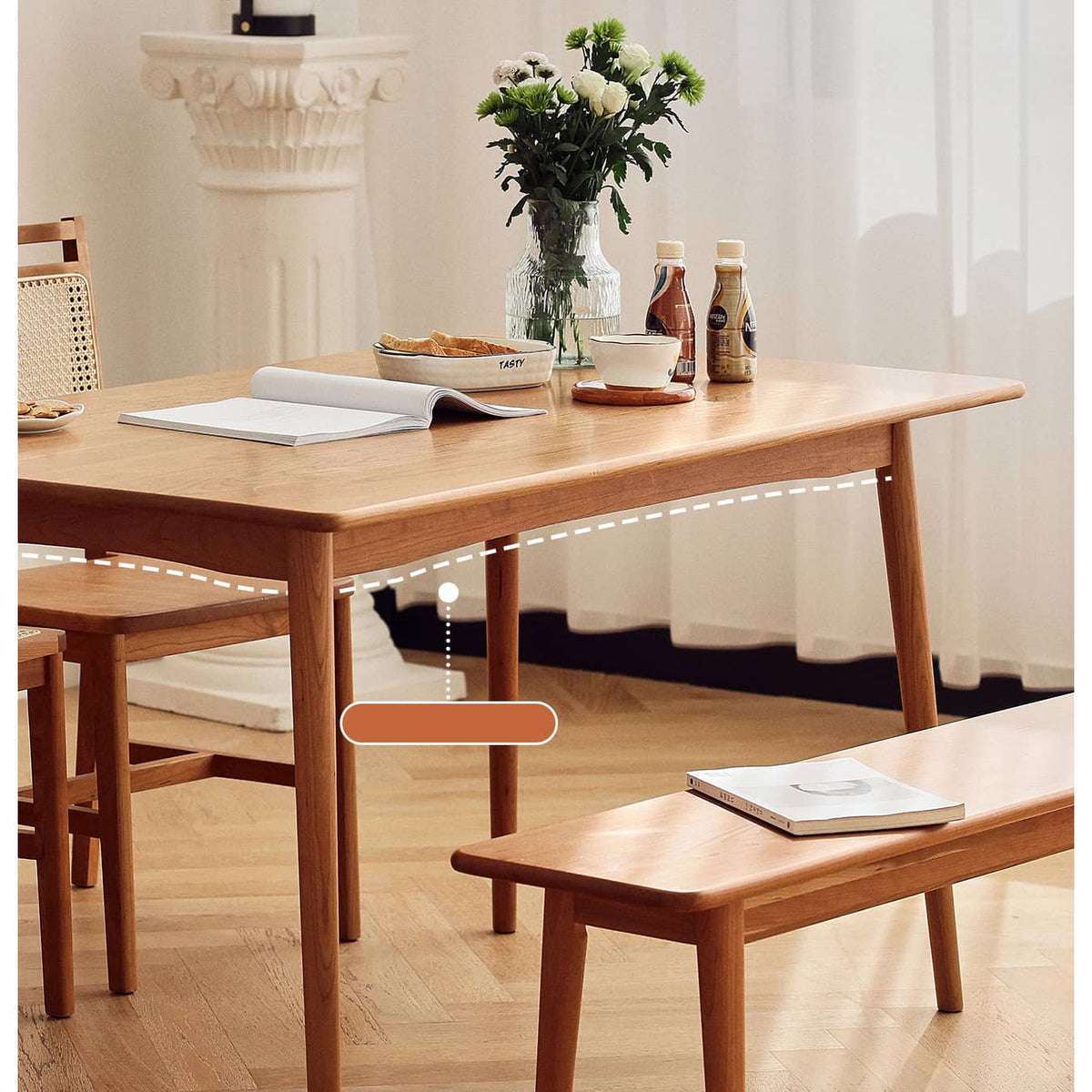 チェリー材使用テーブル|高級感ある北欧風デザイン hldmz-703