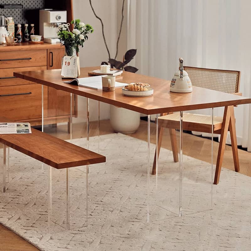 「おしゃれなチェリー材アクリルテーブル|高級感あふれるデザイン」 hldmz-707