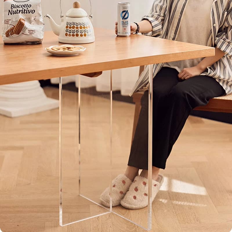 「おしゃれなチェリー材アクリルテーブル|高級感あふれるデザイン」 hldmz-707