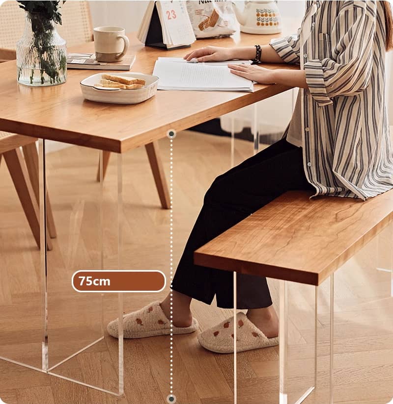 「おしゃれなチェリー材アクリルテーブル|高級感あふれるデザイン」 hldmz-707