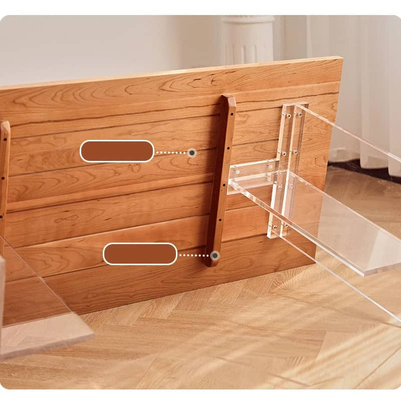 「おしゃれなチェリー材アクリルテーブル|高級感あふれるデザイン」 hldmz-707