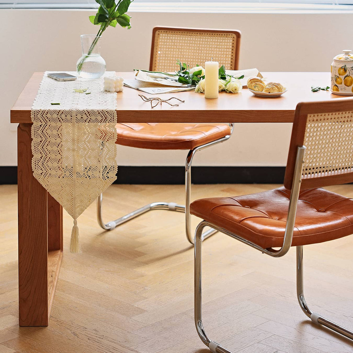 チェリー材テーブル|高級感あふれる天然木製ダイニングテーブル hldmz-709