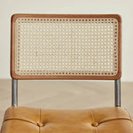 チェリー材&ラタンの高級チェア - スタイリッシュステンレス&PUレザー仕様 hldmz-721