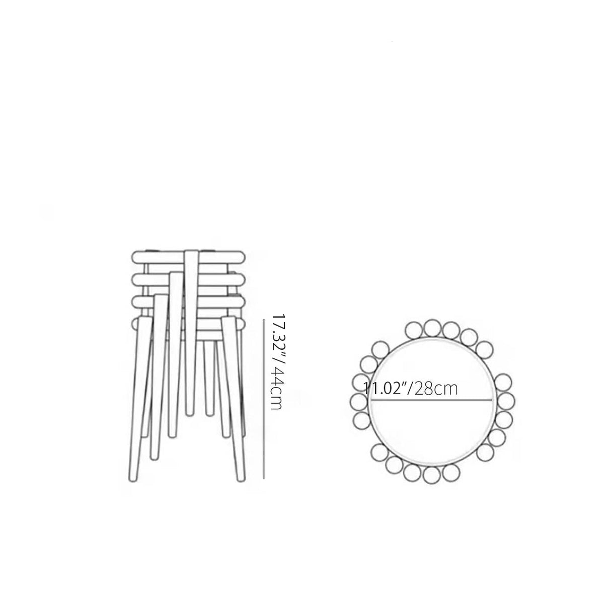 チェリー材スツール | 高級感溢れるデザインスツール hldmz-724