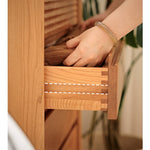 高級チェリー材使用のスタイリッシュガラスキャビネット - リビングや書斎におすすめ hldmz-730