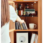 チェリー材&ラタン&ガラス製キャビネット┃高級感あふれる収納家具 hldmz-732