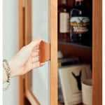 チェリー材&ラタン&ガラス製キャビネット┃高級感あふれる収納家具 hldmz-732