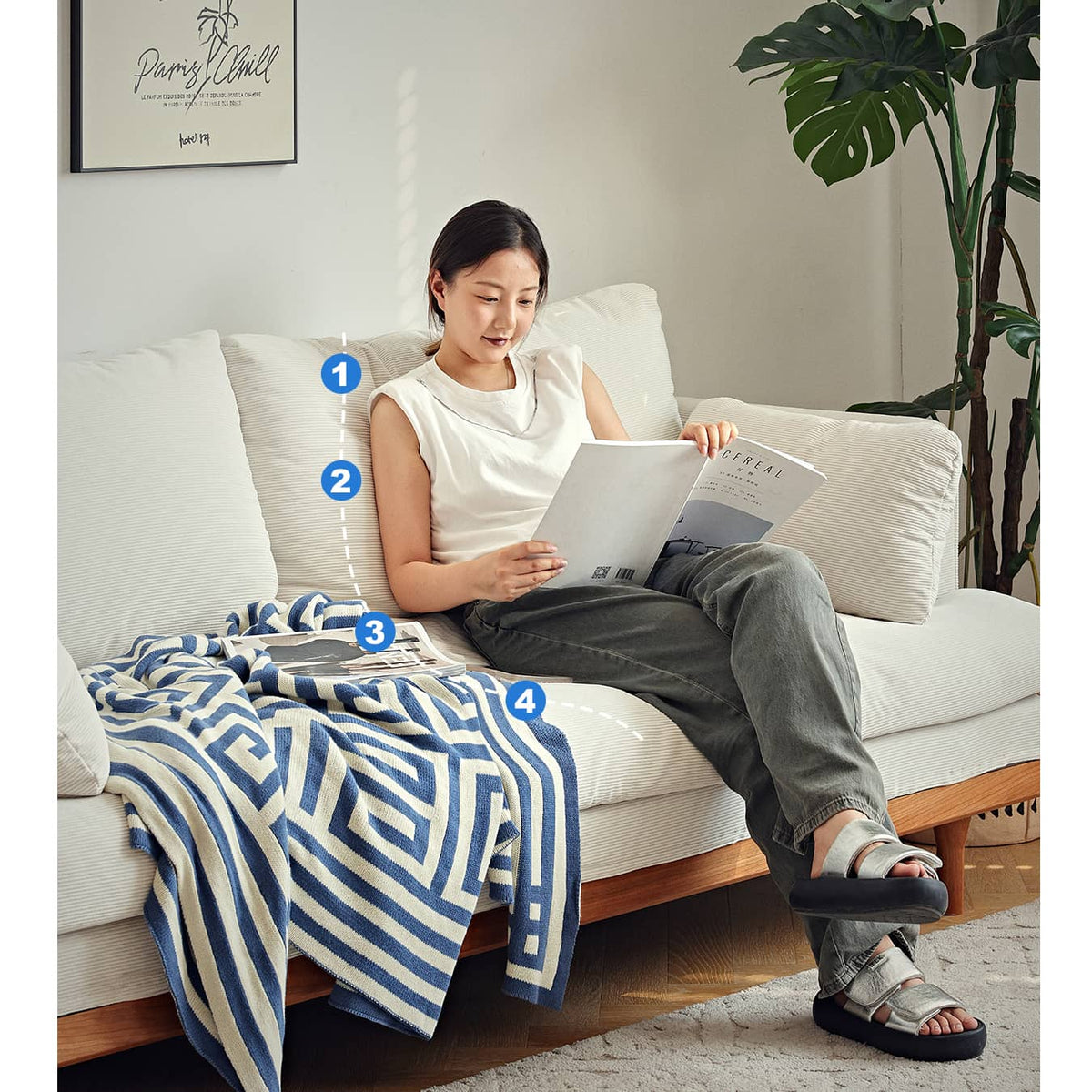 【高級チェリー材使用】エアレザーソファー – ホワイトグースダウン&PPコットン&コーデュロイで究極の快適さ提供 hldmz-733