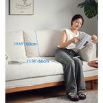 【高級チェリー材使用】エアレザーソファー – ホワイトグースダウン&PPコットン&コーデュロイで究極の快適さ提供 hldmz-733