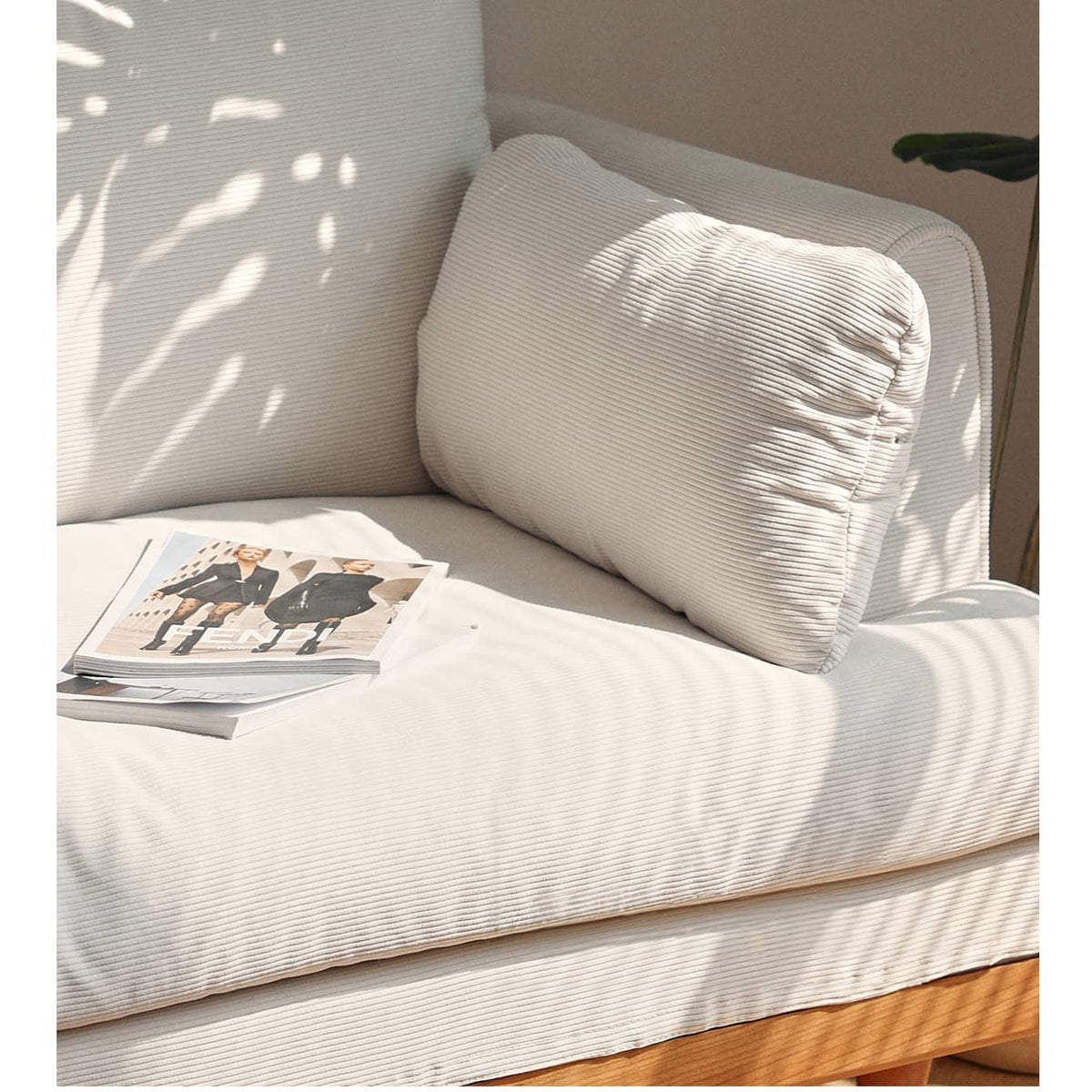 【高級チェリー材使用】エアレザーソファー – ホワイトグースダウン&PPコットン&コーデュロイで究極の快適さ提供 hldmz-733