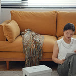 【高級チェリー材使用】エアレザーソファー – ホワイトグースダウン&PPコットン&コーデュロイで究極の快適さ提供 hldmz-733