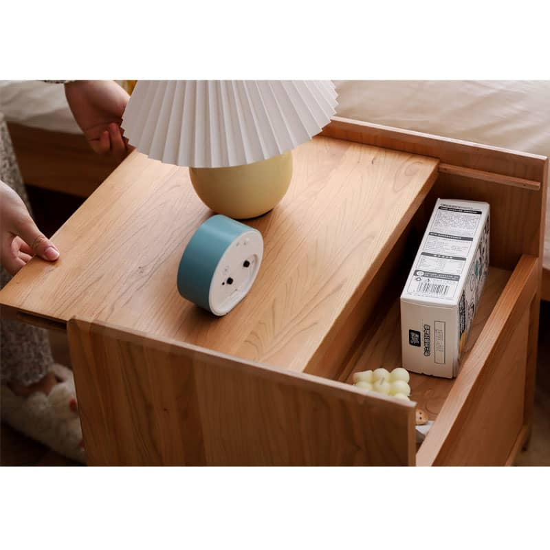 チェリー材と銅製の高級ナイトテーブル|エレガントなデザインでお部屋を格上げ hldmz-735