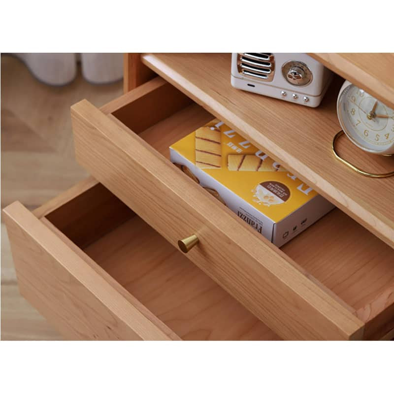 チェリー材と銅製の高級ナイトテーブル|エレガントなデザインでお部屋を格上げ hldmz-735