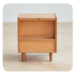 魅力たっぷりのナイトテーブル: チェリー材 多層板 強化ガラス 銅製 高級デザイン hldmz-736