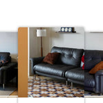 高級感あふれるブラックソファー|パインホワイトグースダウン&本革×ステンレスデザイン hlkwd-4097