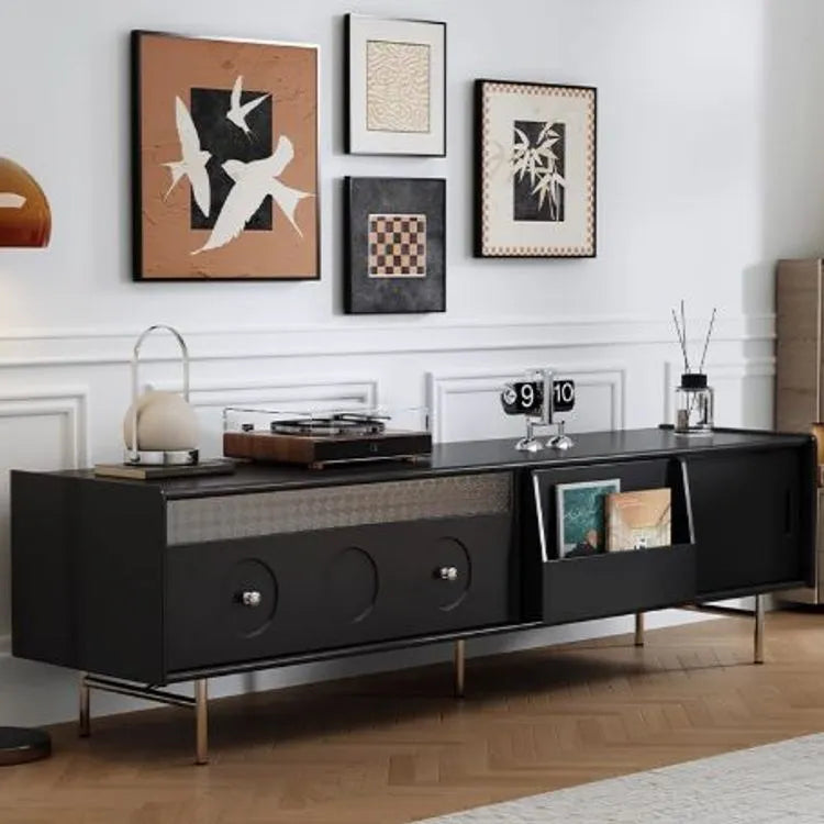 テレビ台 ブラウン ダークブラウン ブラック 多層板 ステンレス ガラス hlwy-3683