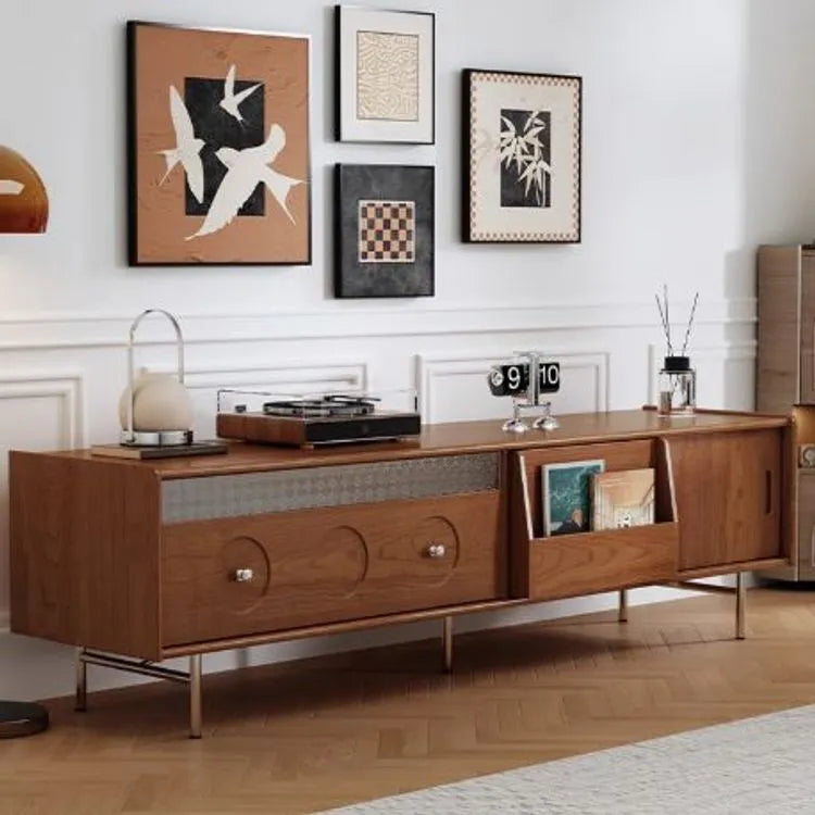 テレビ台 ブラウン ダークブラウン ブラック 多層板 ステンレス ガラス hlwy-3683