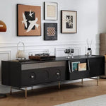 テレビ台 ブラウン ダークブラウン ブラック 多層板 ステンレス ガラス hlwy-3683