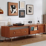 テレビ台 ブラウン ダークブラウン ブラック 多層板 ステンレス ガラス hlwy-3683