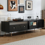 テレビ台 ブラウン ダークブラウン ブラック 多層板 ステンレス ガラス hlwy-3683