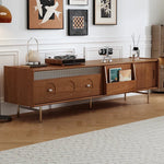 テレビ台 ブラウン ダークブラウン ブラック 多層板 ステンレス ガラス hlwy-3683