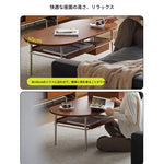 Coffee table ブラウン 多層板 ステンレス ガラス hlwy-3684