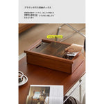 Coffee table ブラウン 多層板 ステンレス ガラス hlwy-3684