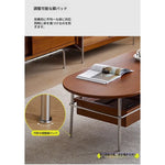 Coffee table ブラウン 多層板 ステンレス ガラス hlwy-3684