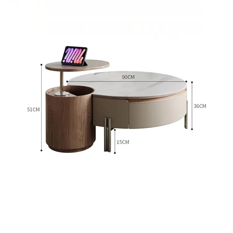 Coffee table カラー1 多層板 合皮 セラミック ステンレス hlwy-3693