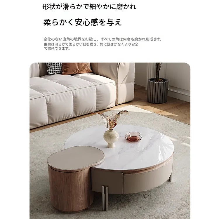 Coffee table カラー1 多層板 合皮 セラミック ステンレス hlwy-3693